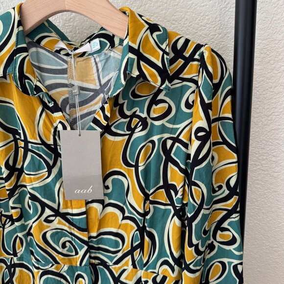 NWT Aab Collection Abstract Pattern Modest Long Sleeve Maxi Dress Size XXS - Picture 6 of 6